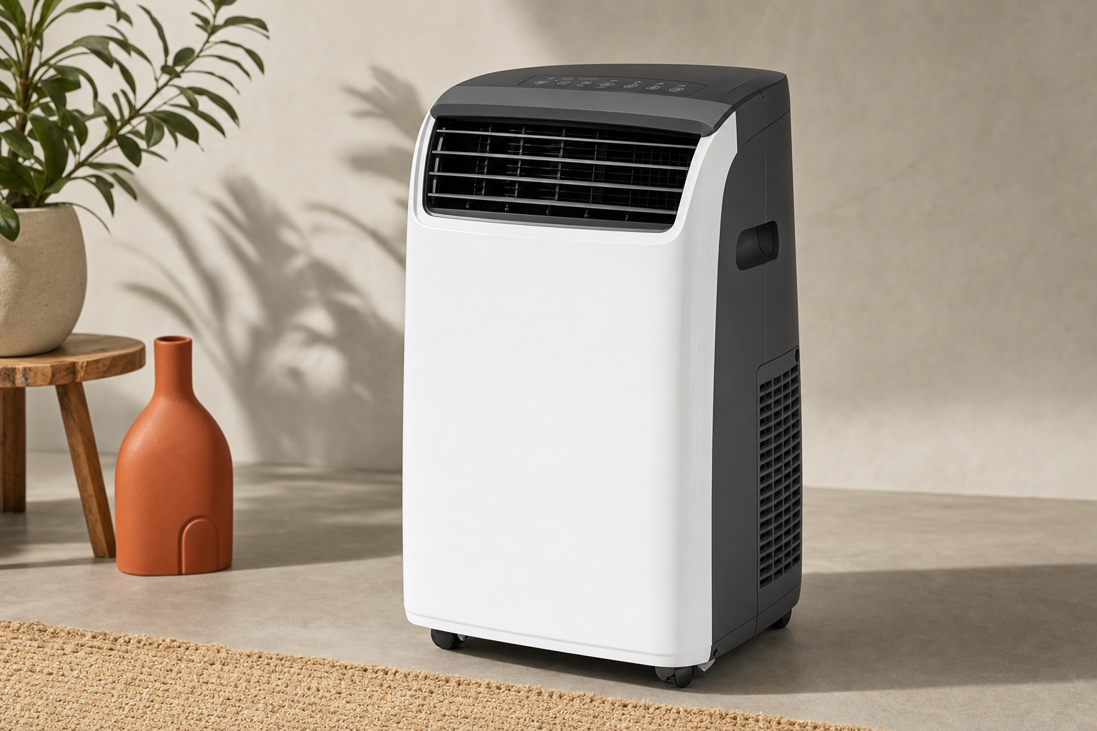 BLACK+DECKER BPACT08WT portable air conditioner front three-quarter view